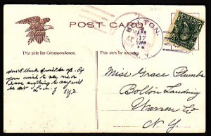 USA cover #9248-1c Franklin on pc-Bolton,NY #3 Doane cancel-Apr 17