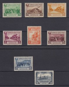 PERU 1935-36 Sc C6-C13 Yvert PA6-13 TWO SETS HINGED MINT €115.00 