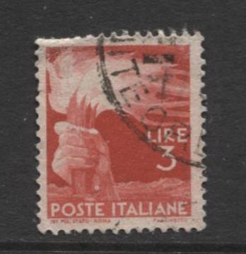 Italy - Scott 471 - Definitive -1945 -VFU - Single 3.l Stamp