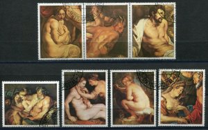 530b - PARAGUAY 1987 - Art - Paintings - Nudes - Used Set + Label