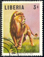 Wild Cat, Lion, Liberia SC#452 used