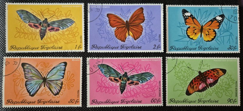 TOGO 1970 Moths & Butterflies #756-59 #C-130-40 M SCV $1.50