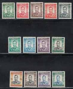 Southern Rhodesia 1937 King George VI Definitives Scott # 42 - 54 MH