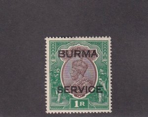 Burma Scott # O11 VF OG lightly hinged nice colors cv $ 35 ! see pic !