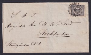 Sweden, Scott LX1 (Facit 6A), 1859 folded cover addressed locally