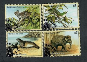United Nations Vienna #162 - 165 Endangered Species et of used singles