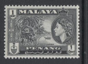 XG-Q795 MALAYA - Penang, 1957 QEII, 1C. Black, SG44 MNH