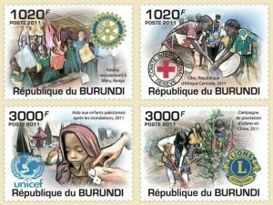 BURUNDI 2011 - Humanistic Organizations (Lions, Unicef, Red Cross, Rotary) M/S.