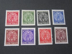 French Guiana 1947 Sc J22-29 MH