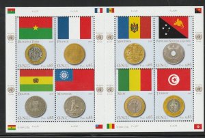 United Nations Geneva, 2007 Flags & Coins, Scott No(s). 469 MNH Pane of 8