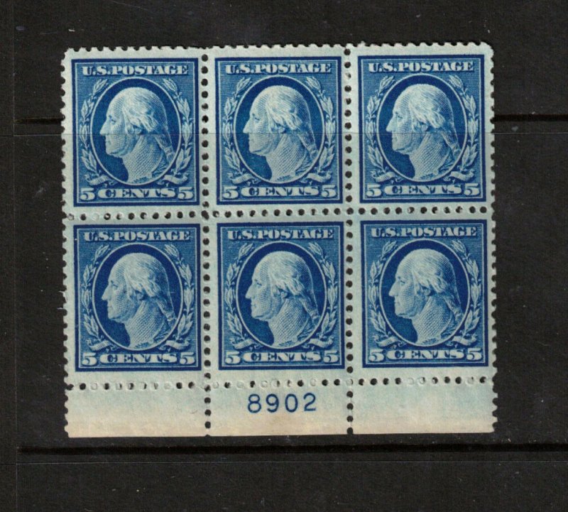 USA #504 Mint Fine - Very Fine Never Hinged Plate Block Of Six Toned In Selvage