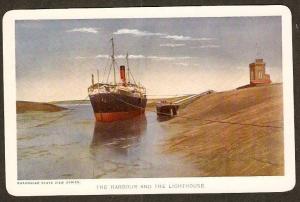 India THE HARBOUR & THE LIGHT HOUSE- Bhavnagar State Vintage Series View Card...