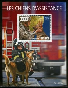 TOGO 2019 RESCUE DOGS SOUVENIR  SHEET  MINT NH