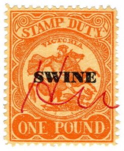 (I.B) Australia - Victoria Revenue : Swine Duty £1 (1960)