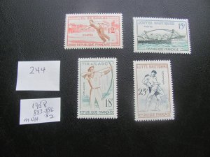 FRANCE 1958 MNH SC 883-886 SET  XF (244)