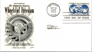 FDC 1960 SC #1162 Fleetwood Cachet - Detroit, Mich - Single - J849