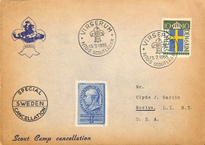 Sweden 1955 Swedish Scout Union poster stamp on cover US Boy Scouts Scouting (4)