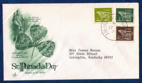 Ireland FDC Sc 294 With Sc 290 & 293 Postal History Cover VF (1974):