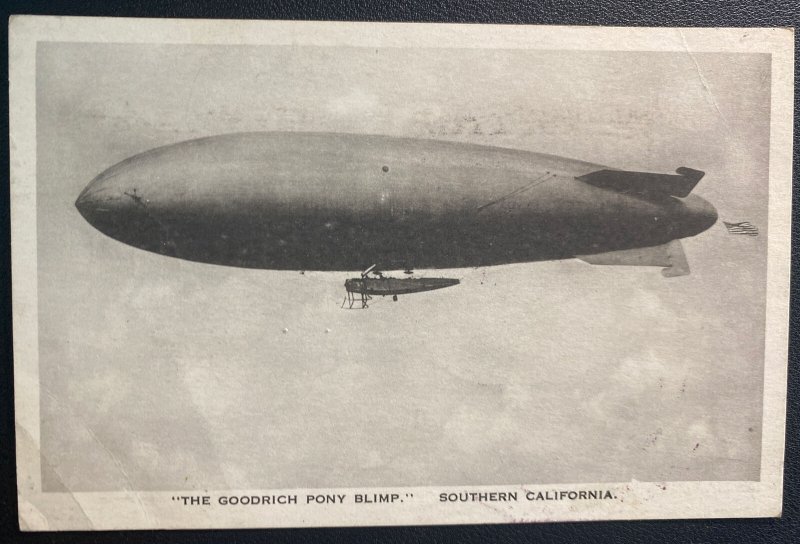 1929 USA LZ 127 Graf Zeppelin First Round Flight Postcard cover Goodrich Pony