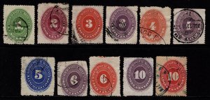 Mexico 1886 Numerical definitives, Part Set [Used]