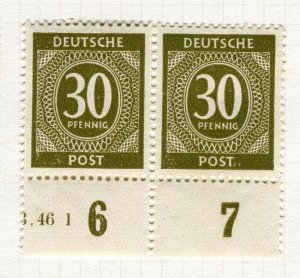 GERMANY BERLIN British/US Zone 1946 numeral issue mint hinged 30pf. Marginal