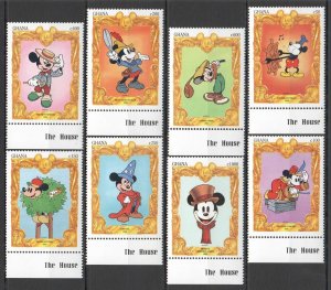 B1030 Ghana Cartoons Walt Disney Mickey Mouse History !!! Big Set Mnh