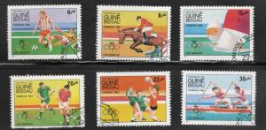 Guinea Bissau Scott 571-576 Used CTO Olympic stamp sshort set one faulty