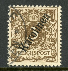 Caroline Islands 1900 Germany 3 pfg Dark Brown 56° Scott #1 VFU X146