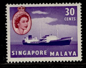 SINGAPORE QEII SG48, 30c violet & brown-purple, M MINT.