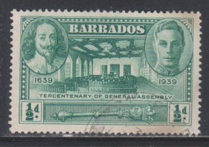 Barbados,  1/2d King Charles & George VI (SC# 202) Used