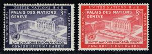 UN New York #27-28 Office in Geneva Set; MNH (1.60)