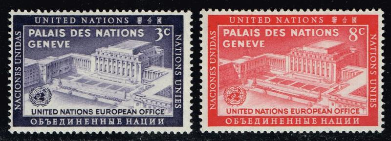 UN New York #27-28 Office in Geneva Set; MNH (1.60)