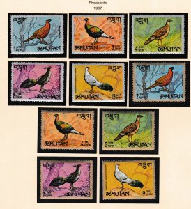 Bhutan #  92-92I, Pheasants, PERF, Mint NH, 1/2 Cat.