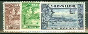 IN: Sierra Leone 173-185 most mint (176 used) CV $57.50; scan shows only a few