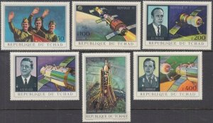 CHAD Sc# C102-7 CPL MNH SET of 6 for SOYUZ 11 LINK-UP