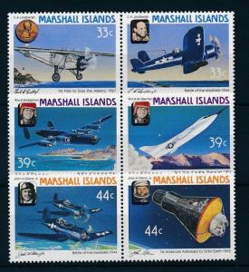 [24479] Marshall Islands 1987 Aviation Aircraft Space Travel 3 pairs MNH