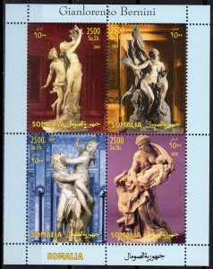 Somalia 2004 GIANLORENZO BERNINI Famous Scultures Sheetlet  (4) Perforated MNH