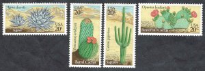 United States #1942-45 20¢ Desert Plants (1981). Four singles. MNH