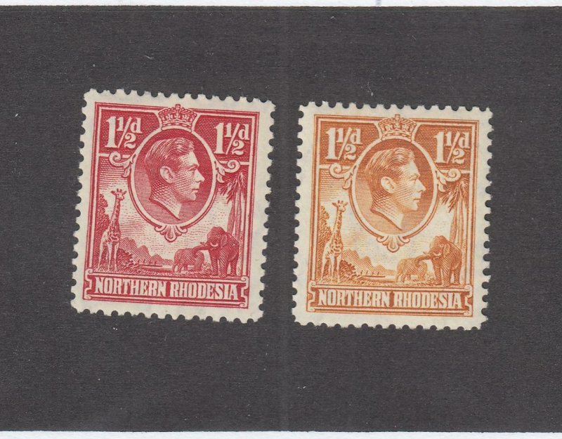 NORTHERN RHODESIA # 29-30 VF-MLH KGV1 ISSUES CAT VALUE $35+