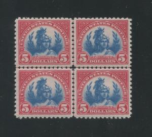 1923 US Postage Stamp #573 Mint Never Hinged Very Fine Center Line Block of 4