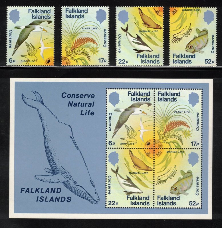 FALKLAND ISLANDS 1984 Wildlife Conservation; Scott 412-15, 415a, SG 492-96; MNH