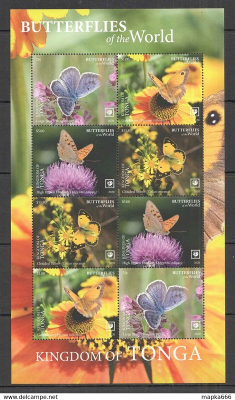 2020 Tonga Butterflies !!! Sale Flora & Fauna Sh ** Nw731