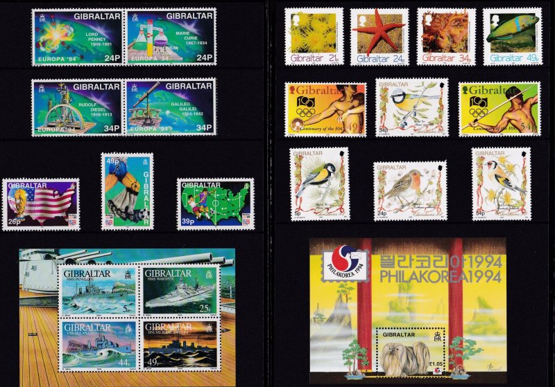 GIBRALTAR 1994 ,MNH Year Set