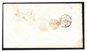 GB SCOTLAND Cover Edinburgh FRANCE Paris Hotel Du Louvre 4d Rose 1860 D209