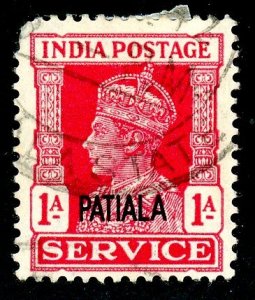 India- Convention States, Patiala, Scott #o67, Used