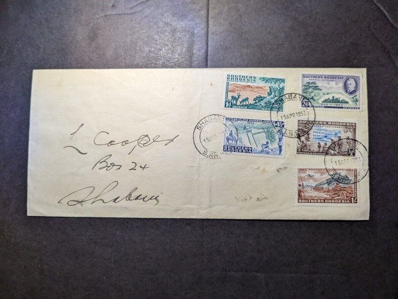 1953 British Southern Rhodesia Cover Shabani Local Use