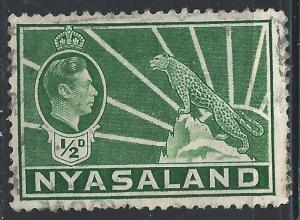 Nyasaland Protectorate #54 1/2p King George VI & Leopard