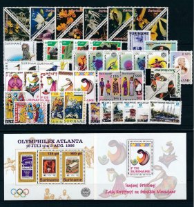 Surinam Suriname 1996 Complete Year Set  MNH