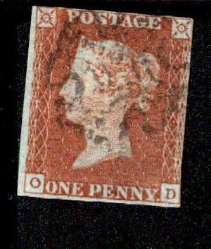 Great Britain #3 Penny Red Imperf Used Lettered OD USD14.00