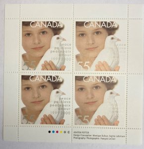 CANADA 1999 #1813 Millennium Issues (Dove) Pane of 4 - MNH